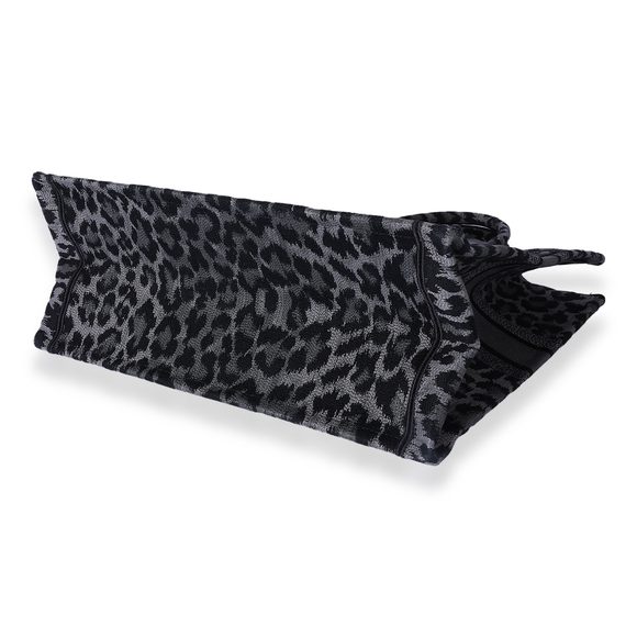 Christian Dior Black & Gray Leopard Mizza Embroidery Large Book Tote - Picture 7 of 7